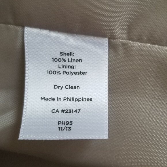 Talbots Tan Linen 3/4 Sleeve Jacket Blazer - Picture 4 of 4